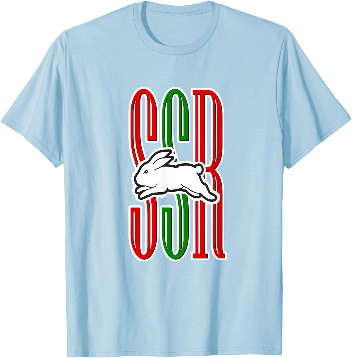 Cute Rabbits Lover Bunny Graphic T-Shirt in Baby Blue