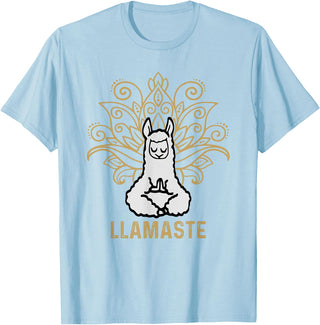 Lama Llamaste Family Summer Sport Yoga Gift Tees Llamaste Yoga Gift For Men Women Kids Lover Llama Yoga T-Shirt - Baby Blue