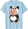 Pig In Panda Costume Kawaii Design Kawaii Pig In Panda Costume for Girls kids Pig Lover T-Shirt - Baby Blue