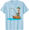 SubliminalFantasy Co. Llama Fishing Llama Fisherman Boat Fishing Lovers T-Shirt - Baby Blue