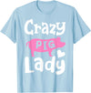 Pig Farm Store Co. Pig Crazy Pig Lady T-Shirt - Baby Blue