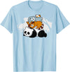 Panda Raccoon Rabbit Hamster Pyramid Cute Sleeping Animals T-Shirt in Baby Blue