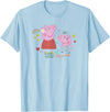 Peppa Pig Unisex-Kids Blue Cartoon T-Shirt, Small - Baby Blue
