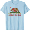 California Bear Vintage Cedar Grove West Coast Cedar Grove California Vintage Bear Retro State Pride T-Shirt - Baby Blue