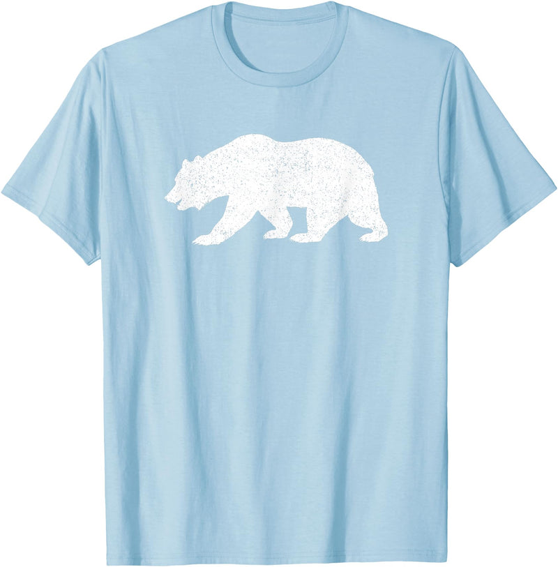 CALIFORNIA REPUBLIC GRIZZLY BEAR APPAREL California Grizzly Bear State Flag CALI Republic Silhouette T-Shirt - Baby Blue