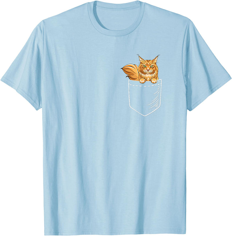 Cute Maine Coon Cat Mom Gifts T Shirts & Hoodies Funny Mens Womens Pocket Orange Maine Coon Cat Lover Owner T-Shirt - Baby