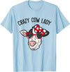 Funny Cow Lover Gifts Crazy Cow Lady T-Shirt - Baby Blue