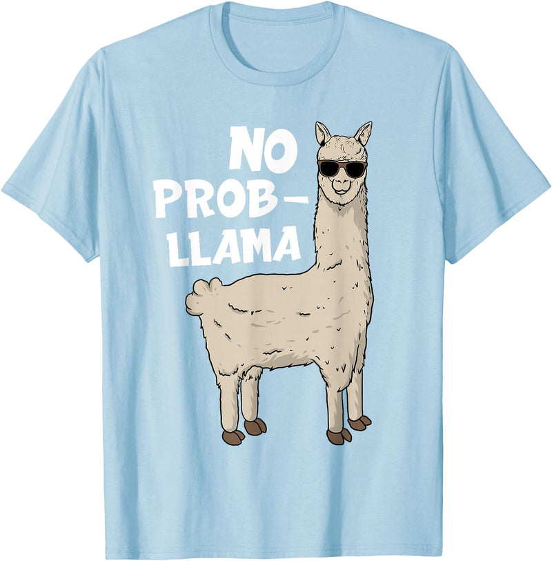 Funny Llama Gift Llama Lover Accessories & Stuff Funny Llama Design For Men Women Kids Llama Alpaca Animal T-Shirt - Baby Blue