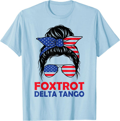 Messy Bun Foxtrots Deltas Tangos Bear Tango T-Shirt
