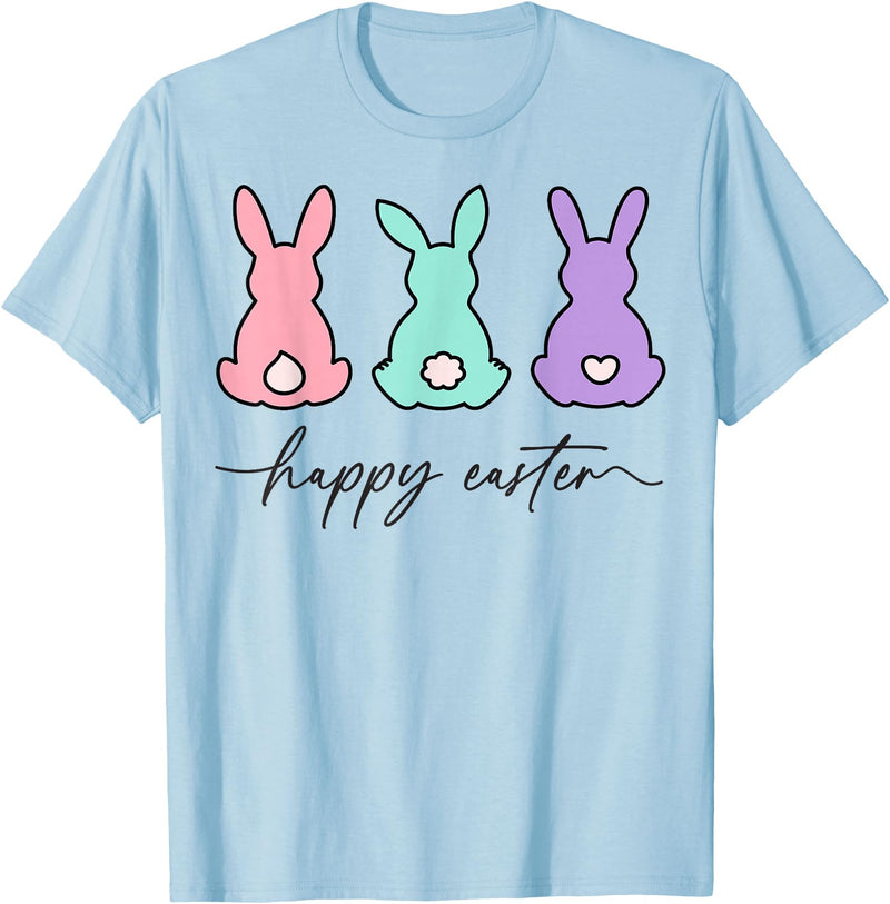 Happy Easter Bunny Rabbit Egg Hunt for Men, Women and Kids T-Shirt in Baby Blue