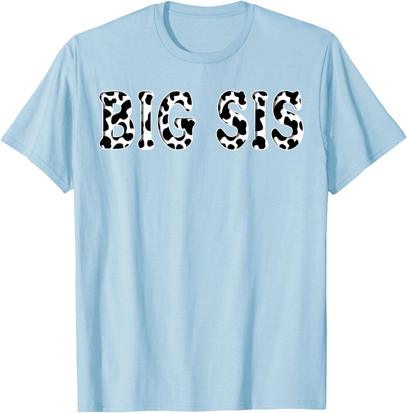 Cow Pattern Print Family Matching Birthday Apparel Cow Big Sis Birthday Family Matching Girl Boy Farm Birthday T-Shirt -
