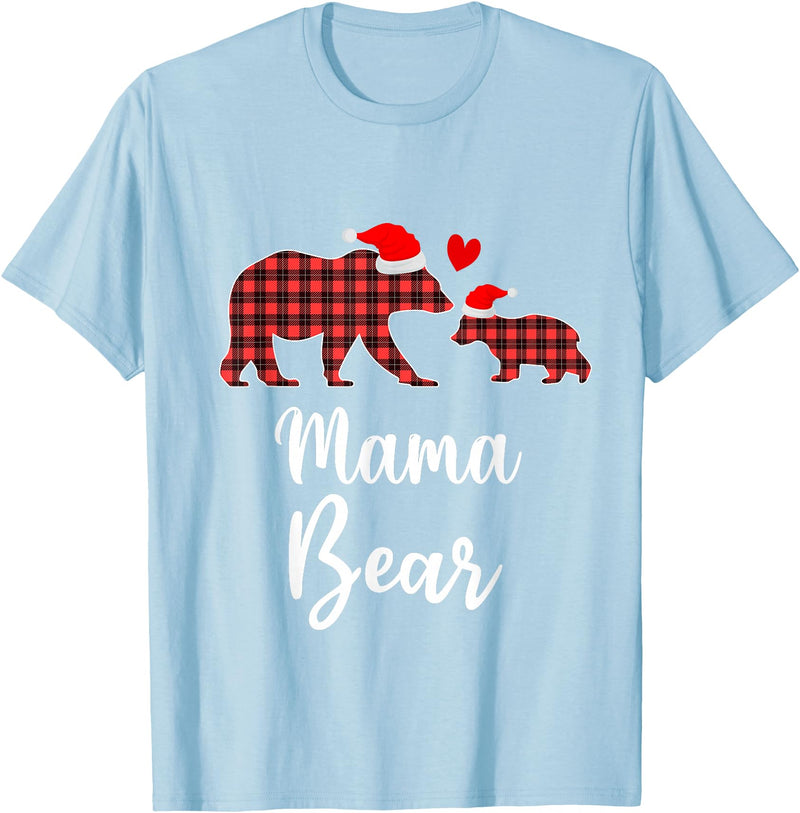 Cute Xmas Gifts Tartan Bear Cub Matching Costumes Mama Bear Buffalo Red Plaid Christmas Pajama Family Outfits T-Shirt - Baby