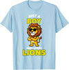 Lion King of the Jungle Safari Wildlife Zoo Gifts Cool Lion in Sunglasses Just A Boy Who Loves Lions T-Shirt - Baby Blue