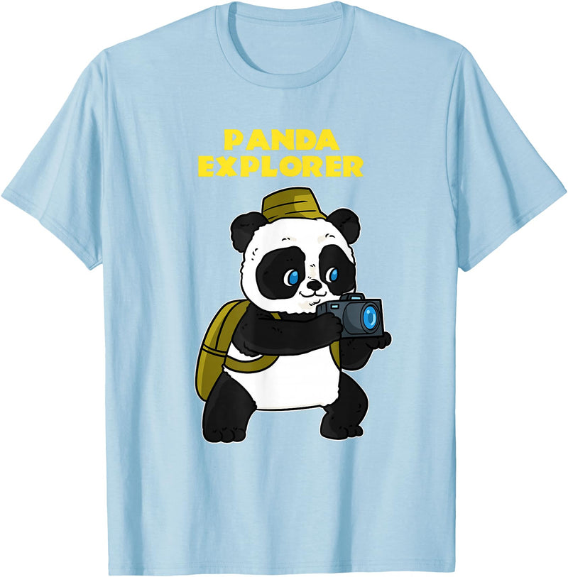 Panda Bear Lovers Clothing Panda Explorer T-Shirt - Baby Blue