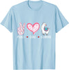 Peace Love llama Lovers Designs Co. Peace Love Llamas Gift for Girls Boys Kids Women Men Llama T-Shirt - Baby Blue