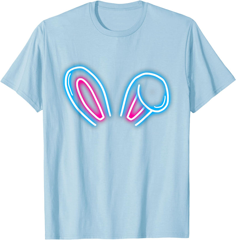 Blue Magenta Bunny Ears Cute Rabbit Pet Rabbit Lover Gift T-Shirt in Baby Blue