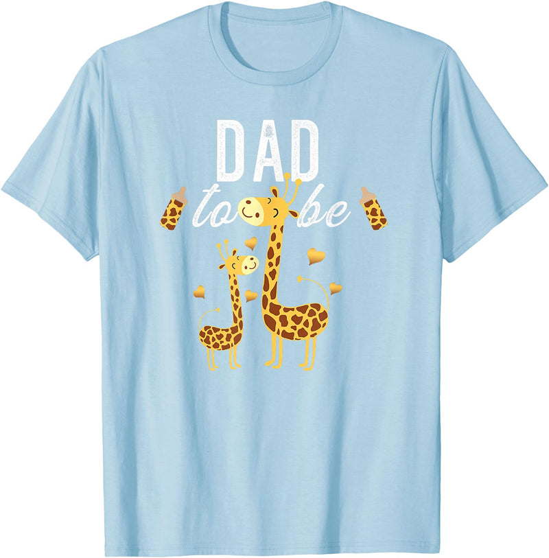 Giraffe Baby Shower Party Clothing For Dad Dad To Be Giraffe Baby Shower Cute T-Shirt - Baby Blue