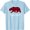 Papa & Mama Bear Outfit Papa Bear Pajama Red Buffalo Plaid T-Shirt - Baby Blue
