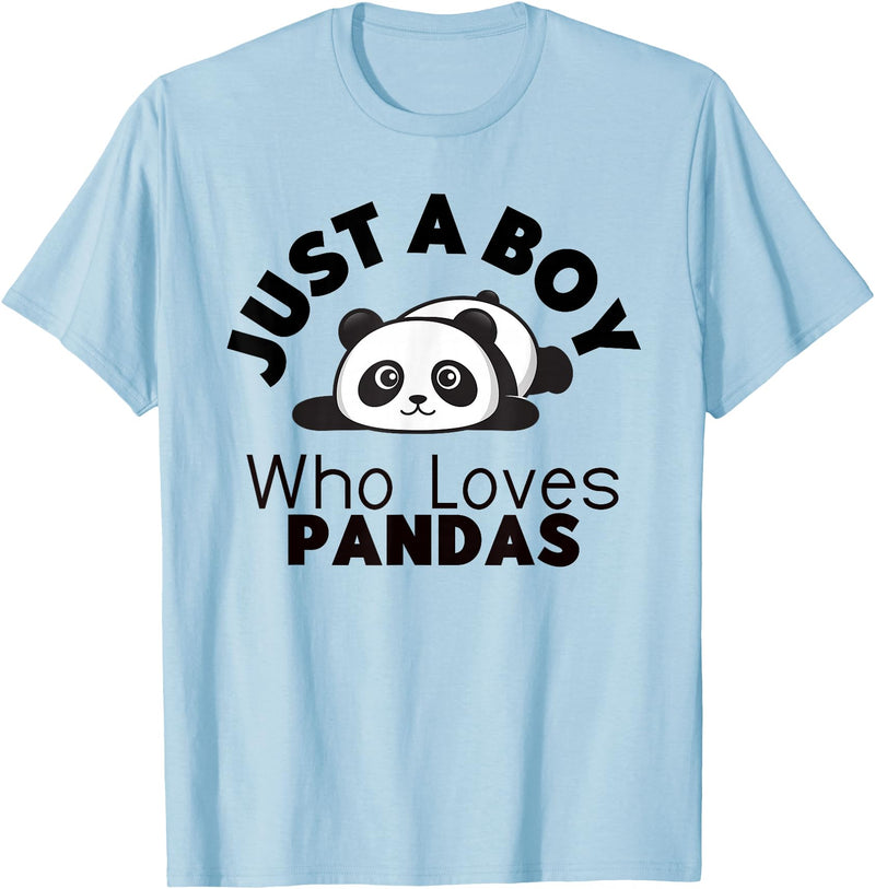 Panda Lover Designs Just A Boy Who Loves Pandas Cute Panda Bear T-Shirt - Baby Blue