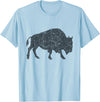 Bison Lover Gifts Wildlife I Bison Natural Reserve Vintage Buffalo I Distressed Bison T-Shirt - Baby Blue