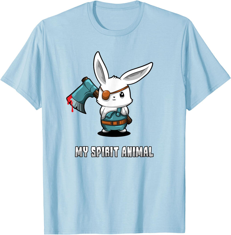 Killer Bunny Is My Spirit Animal - Halloween Rabbit Costume T-Shirt in Baby Blue