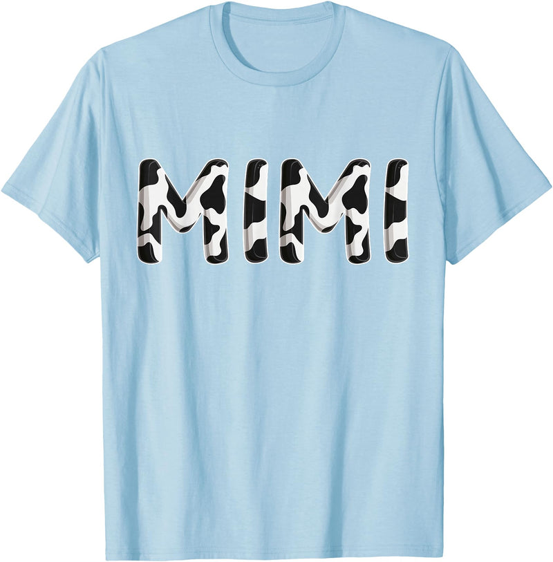 Cow Pattern Print Family Matching Birthday Shirts Cow Mimi Birthday Family Matching Mothers Day Boy Girl Farm T-Shirt - Baby