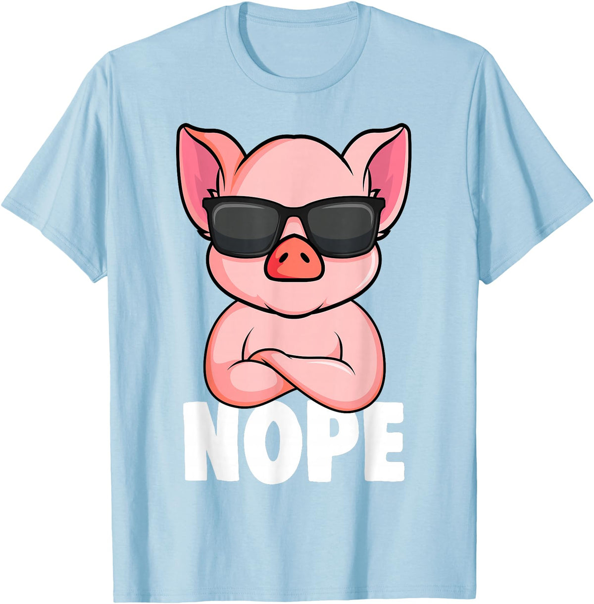 Funny Pig Lover & Owner Gift Ideas Pigs Nope Pig Children Girls Pig T-Shirt - Baby Blue