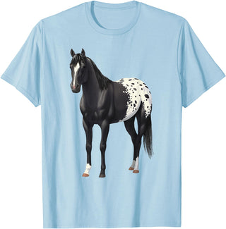 Horse Lover Art by CSForest Beautiful Black Blanket Appaloosa Horse Lover Gift T-Shirt - Baby Blue