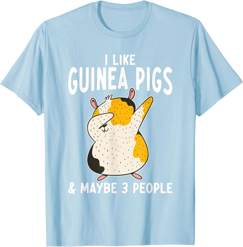 Gift Guinea Pig Owner & Accessories I like Guinea Pigs and maybe 3 People Cute Guinea Pig T-Shirt - Baby Blue