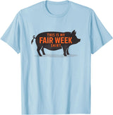 County Fair and Livestock Apparel Co. Das ist mein Fair Week Shirt State and County Animal Hog Pig T-Shirt - Baby Blue