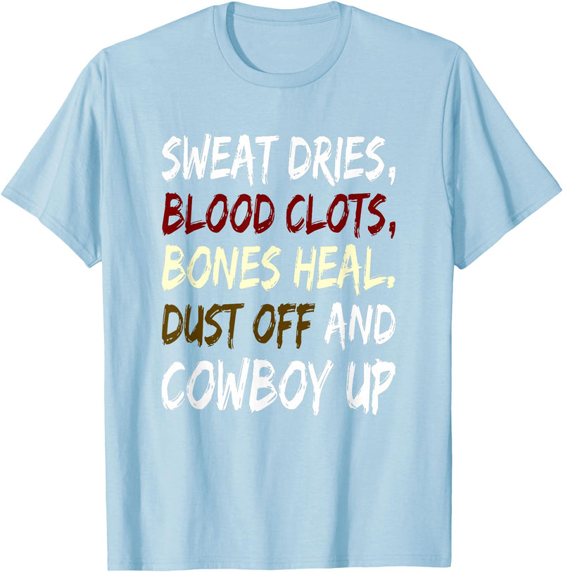 Birdie's Nest Cowboy Up TShirt for Horse Lovers Cowboy Up TShirt for Rodeo Playday Horse Lovers. T-Shirt - Baby Blue