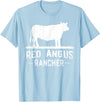 Funny Red Angus Farmer Gift for Cattle Lover Cow Breeder - Red Angus Rancher T-Shirt - Baby Blue