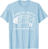 Pink Ink Art Funny I Like Pig Butts And I Can Not Lie T-Shirt T-Shirt - Baby Blue