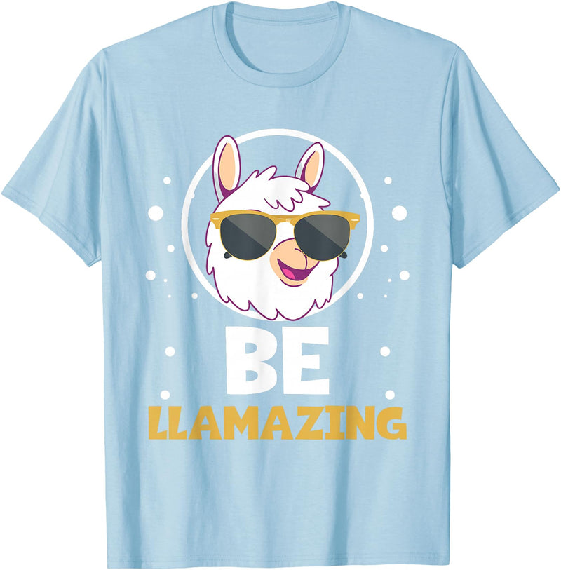 LLama Squad Shirts and Gifts Cute Amazing Llama Pun Be Llamazing Llama Lover T-Shirt - Baby Blue