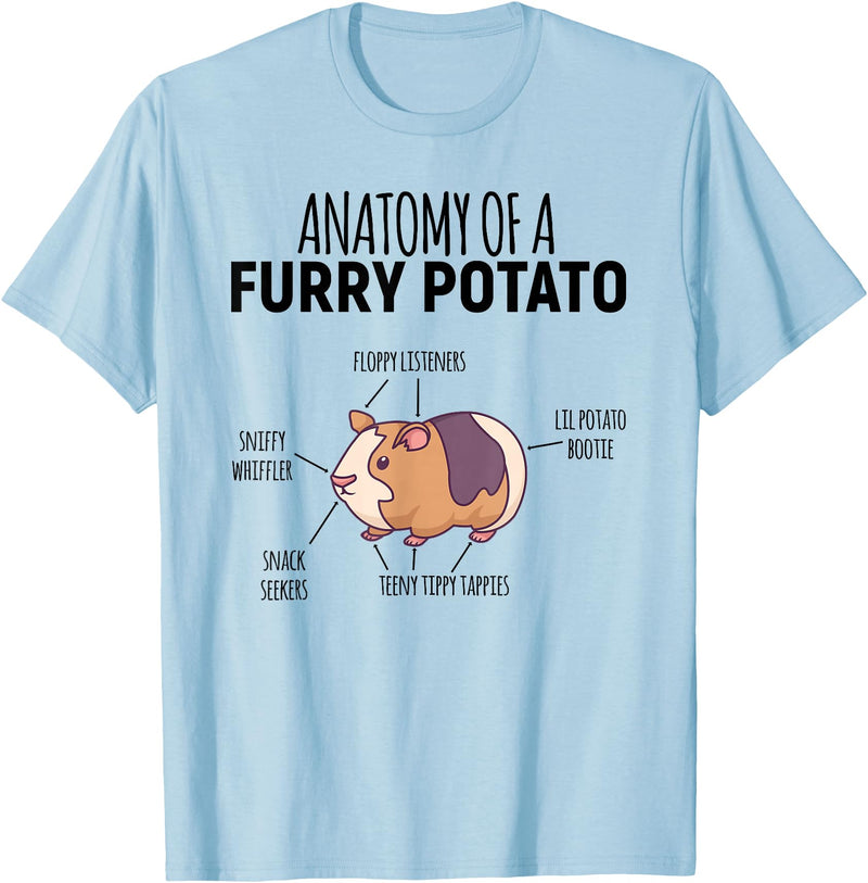 Sweet Anatomy of a Furry Potato Guinea Pig Gifts Anatomy Of A Furry Potato Guinea Pig Lover T-Shirt - Baby Blue