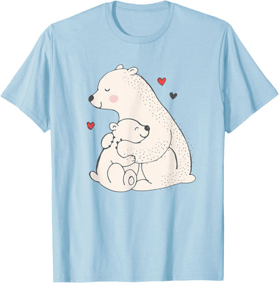 Cute & Unique Polar Bear Mama & Baby Cub Love T-Shirt & Gift T-Shirt