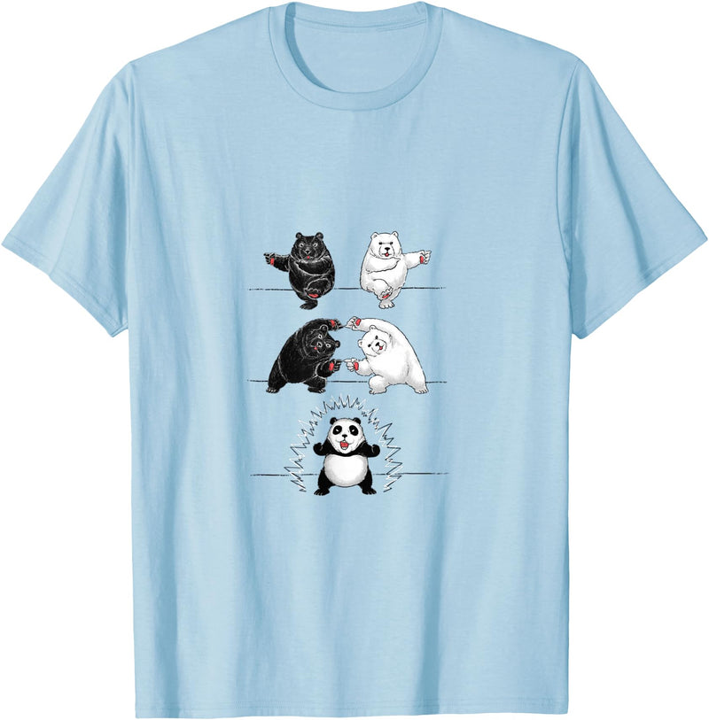 Panda Bear Giant Panda Fusion Dance White Back Panda Bear Giant Panda Fusion Dance Polar White Back Merge T-Shirt - Baby Blue