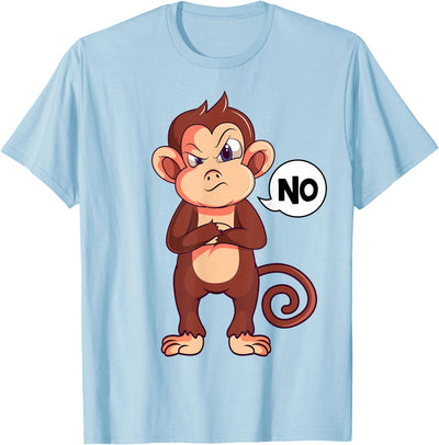 Stubborn Monkey Girls Boys Kids Women T-Shirt