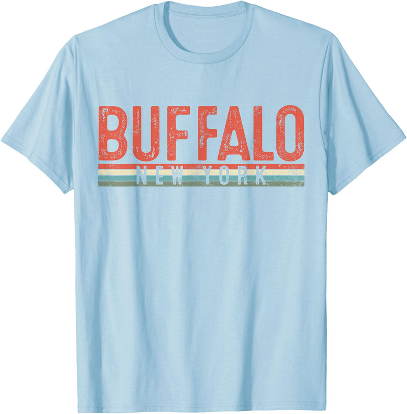 USAClassicTeez Buffalo New York Retro Vintage Gift T-Shirt - Baby Blue