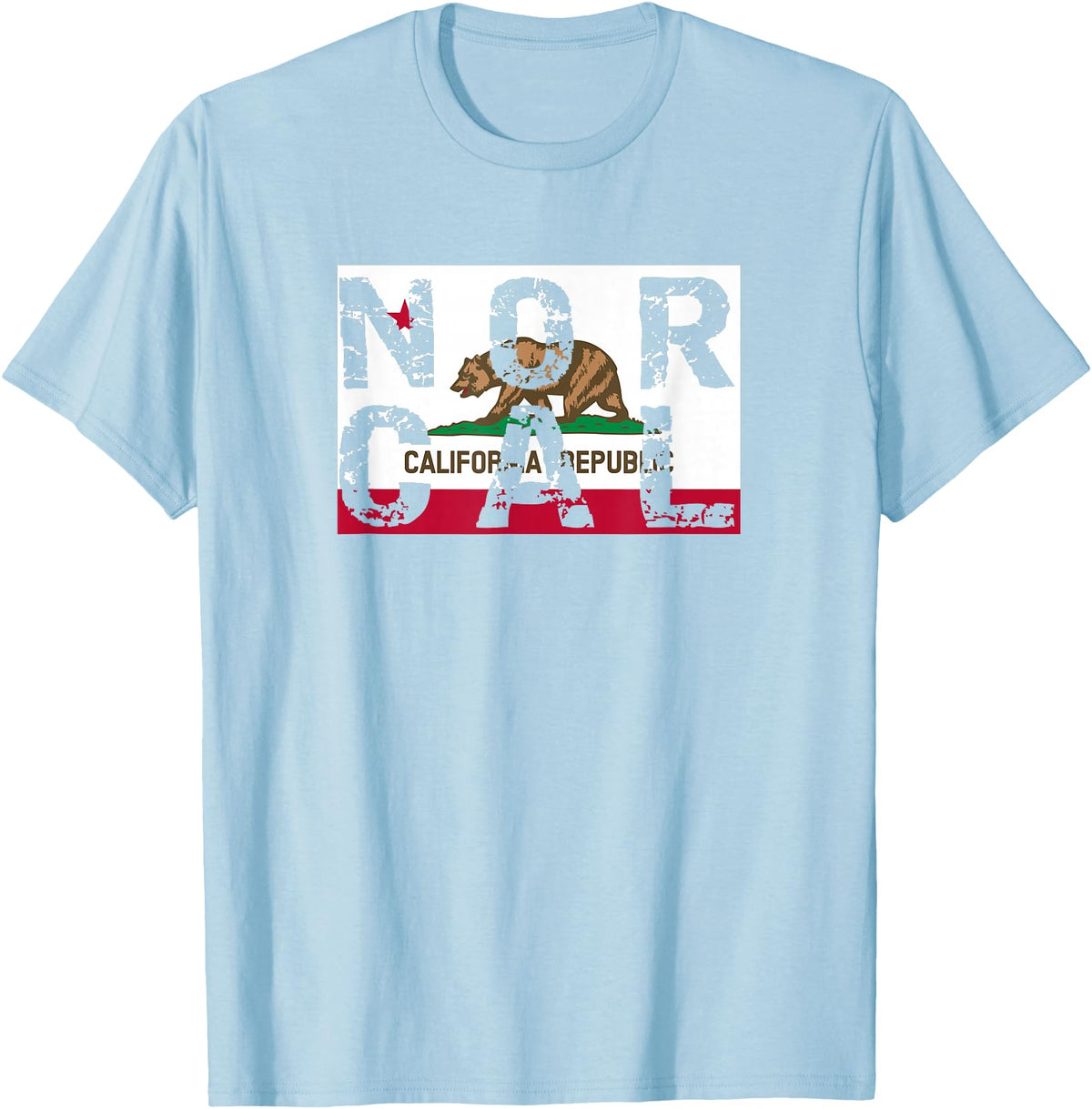 CA Shirt Co. California Republic T-Shirt | NOR CAL T-Shirt T-Shirt - Baby Blue