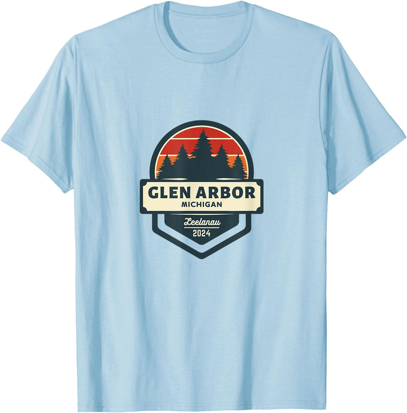 Glen Arbor, MI | Glen Lake Michigan | Sleeping Bear Dunes T-Shirt - Baby Blue