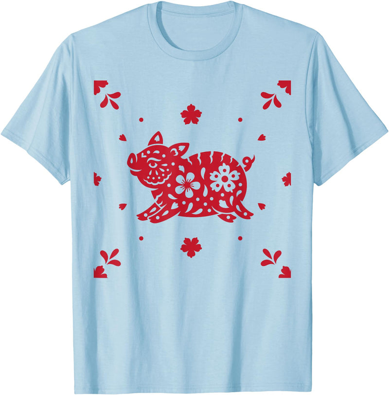 Chinese Zodiac Pig T-Shirt - Baby Blue
