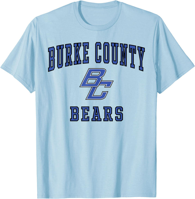 Official High School Fan Gear Burke County High School Bears T-shirt C1 T-Shirt - Baby Blue