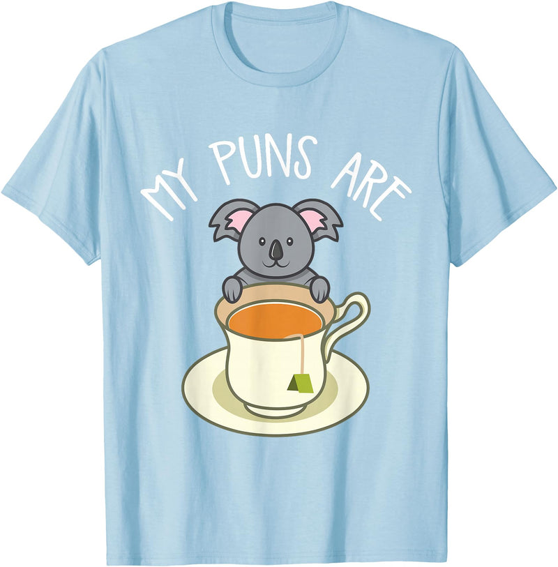 My Puns Are Koala Tea Koala Lover Gift T-Shirt - Baby Blue