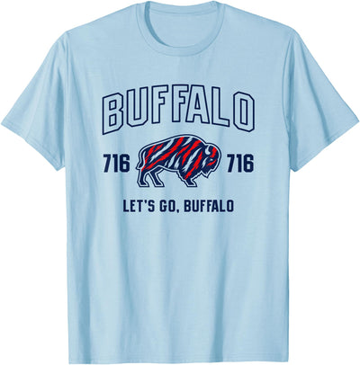 Cow Buffalo Collegiate Red White Blue Stripes T-Shirt