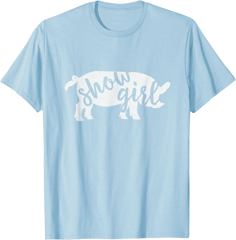 Pig Showing T-Shirts & Gifts Cute Show Girl Pig Shirt T-Shirt - Baby Blue