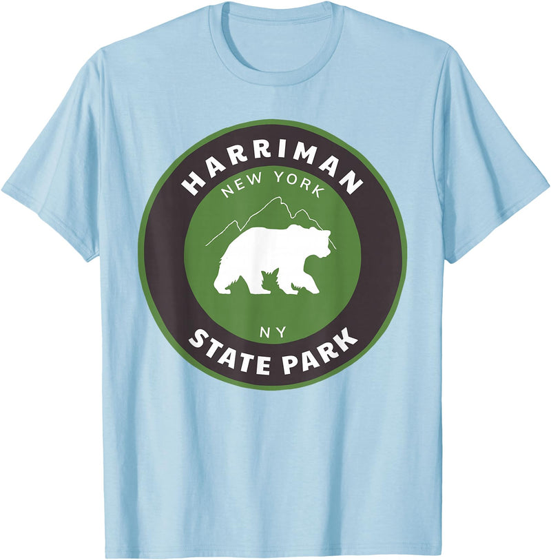 Harriman State Park New York Gift Shop Harriman State Park New York Forest NY Hiking Bear T-Shirt - Baby Blue