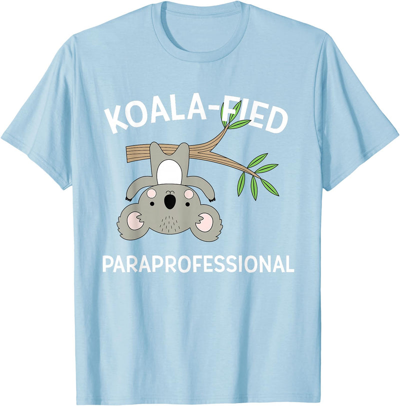 Teacher Gift T-Shirts and Apparel Cute Koala Paraprofessional Gift Appreciation T-Shirt T-Shirt - Baby Blue