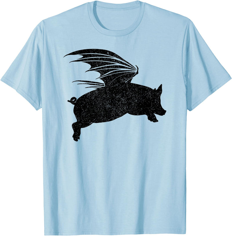 Flying Pig Shirt Pigs Will Fly Gift Idea Flying Pig T-Shirt Pigs Will Fly Gift T-Shirt - Baby Blue