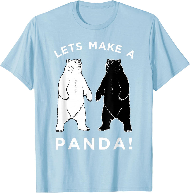Make Panda Apparel Lets Make A Panda Funny Black Polar Bear T-Shirt - Baby Blue